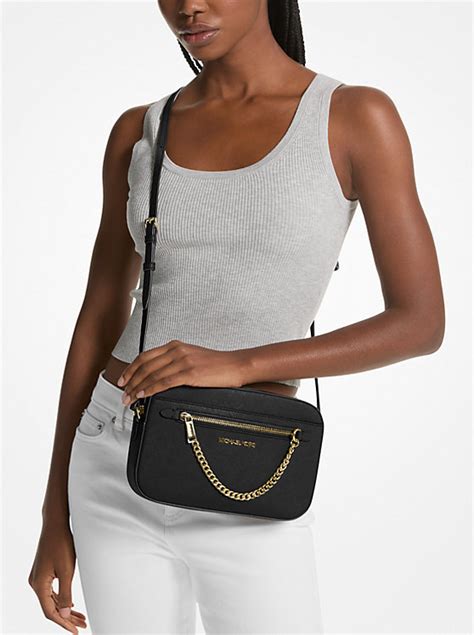 michael michael kors jet set large saffiano leather crossbody|mk jet set saffiano crossbody.